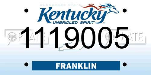 1119005 Kentucky License Plate