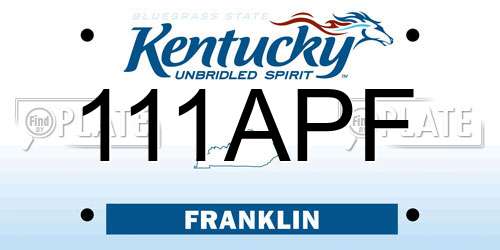 111APF Kentucky License Plate