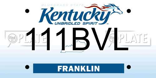 111BVL Kentucky License Plate