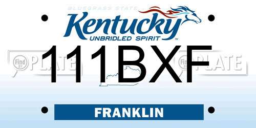 111BXF Kentucky License Plate