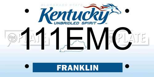 111EMC Kentucky License Plate