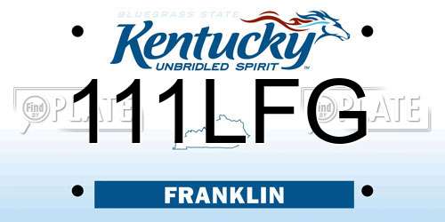 111LFG Kentucky License Plate