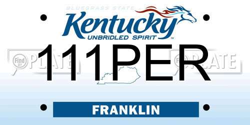111PER Kentucky License Plate