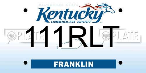 111RLT Kentucky License Plate