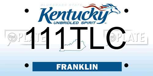 111TLC Kentucky License Plate