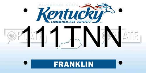 111TNN Kentucky License Plate