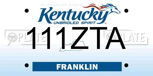 111ZTA Kentucky License Plate