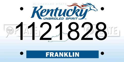 1121828 Kentucky License Plate