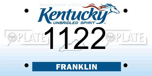 1122 Kentucky License Plate
