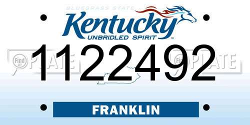 1122492 Kentucky License Plate