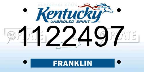 1122497 Kentucky License Plate