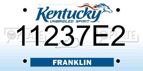 11237E2 Kentucky License Plate