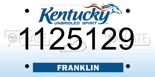 1125129 Kentucky License Plate