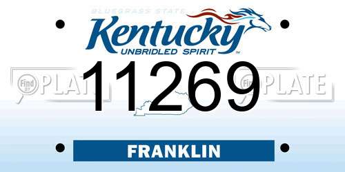 11269 Kentucky License Plate