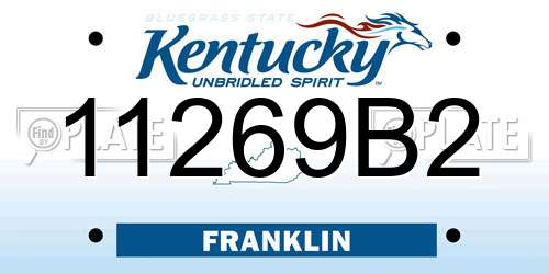 11269B2 Kentucky License Plate