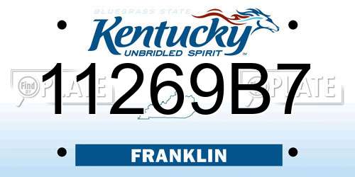11269B7 Kentucky License Plate