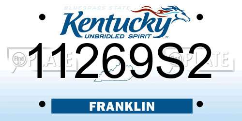11269S2 Kentucky License Plate