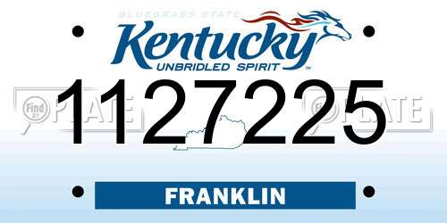 1127225 Kentucky License Plate