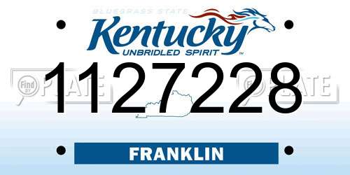 1127228 Kentucky License Plate