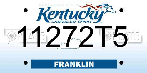 11272T5 Kentucky License Plate
