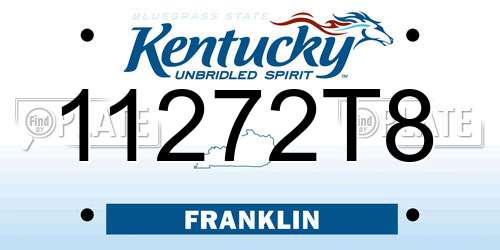 11272T8 Kentucky License Plate