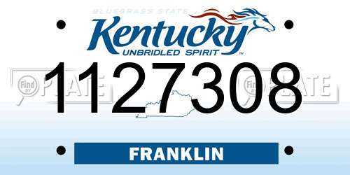 1127308 Kentucky License Plate