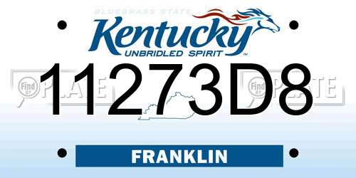11273D8 Kentucky License Plate