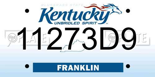 11273D9 Kentucky License Plate