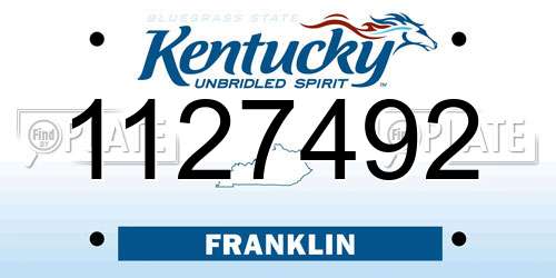 1127492 Kentucky License Plate