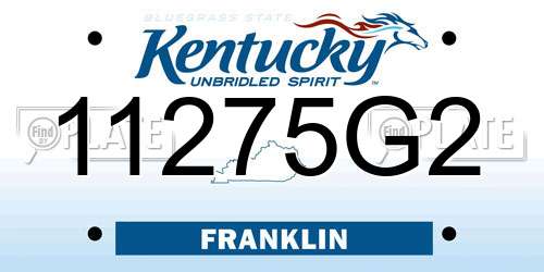 11275G2 Kentucky License Plate