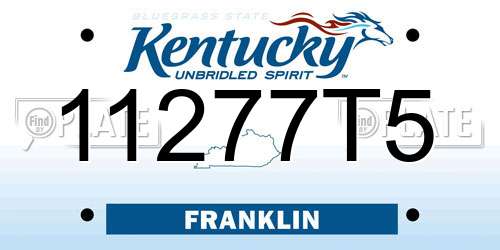11277T5 Kentucky License Plate