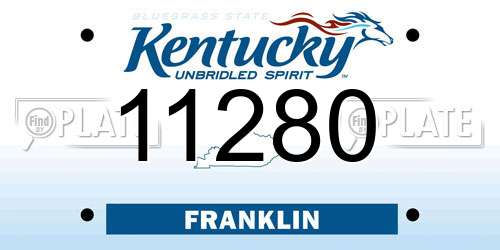 11280 Kentucky License Plate