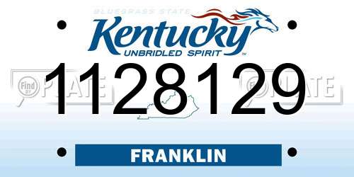 1128129 Kentucky License Plate
