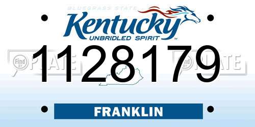 1128179 Kentucky License Plate