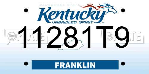 11281T9 Kentucky License Plate