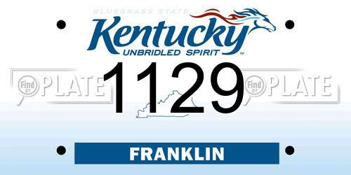 1129 Kentucky License Plate
