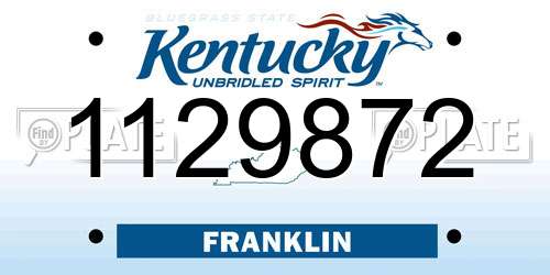 1129872 Kentucky License Plate