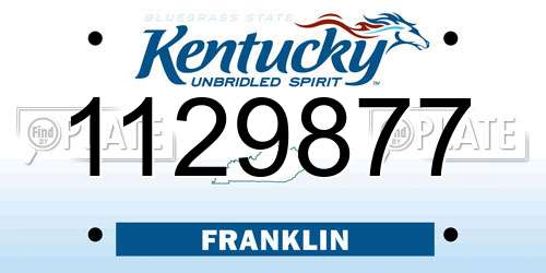1129877 Kentucky License Plate