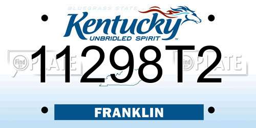 11298T2 Kentucky License Plate