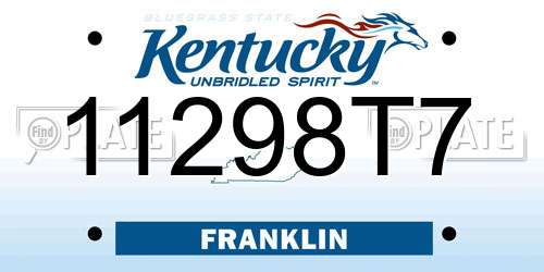 11298T7 Kentucky License Plate