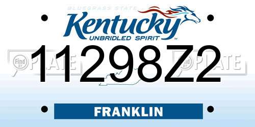 11298Z2 Kentucky License Plate