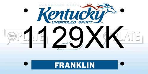 1129XK Kentucky License Plate