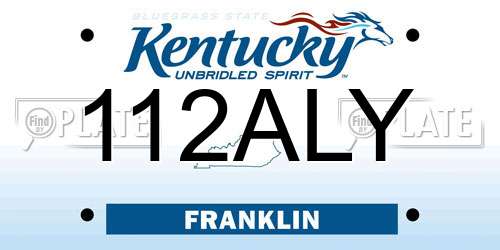112ALY Kentucky License Plate