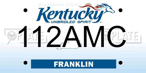 112AMC Kentucky License Plate