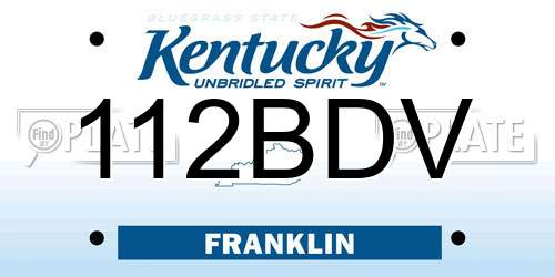 112BDV Kentucky License Plate