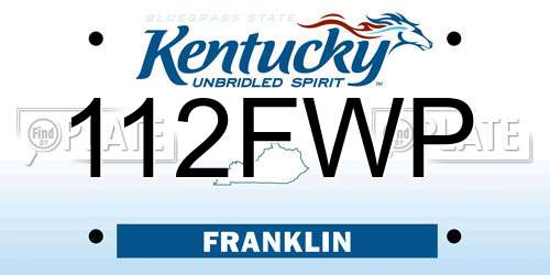 112FWP Kentucky License Plate