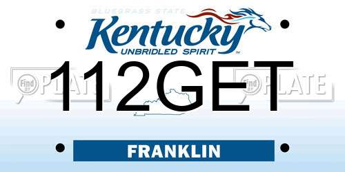 112GET Kentucky License Plate