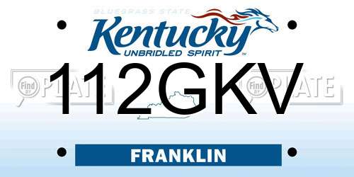 112GKV Kentucky License Plate