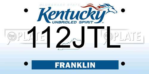 112JTL Kentucky License Plate
