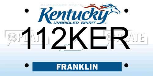 112KER Kentucky License Plate